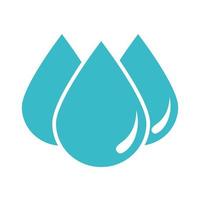 gotas agua elemento naturaleza líquido azul silueta estilo icono vector