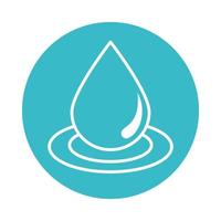 water drop wave nature liquid blue block style icon vector