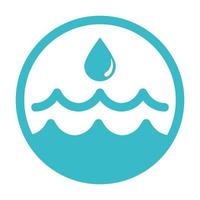 water drop and ripples nature liquid blue silhouette style icon vector