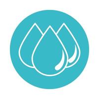 drops water element nature liquid blue block style icon vector