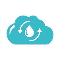 cloud water drop recycle nature liquid blue silhouette style icon vector