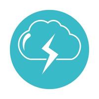 cloud thunderbolt weather water nature liquid blue block style icon vector