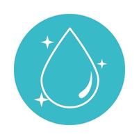 bright water drop nature liquid blue block style icon vector