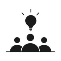 businesspeople team solution work management developing successful silhouette style icon vector