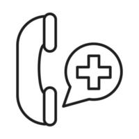 telephone support healthcare medical and hospital pictogram line style icon vector