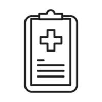 clipboard report healthcare medical and hospital pictogram line style icon vector