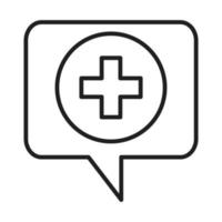icono de estilo de línea de pictograma de hospital de atención médica de asistencia médica vector