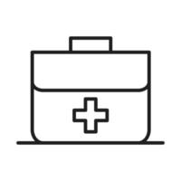 kit first aid equipment healthcare medical and hospital pictogram line style icon vector