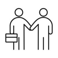 businesspeople handshake business management developing successful line style icon vector