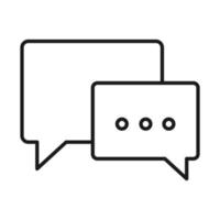 icono de estilo de línea de comunicación de chat de mensaje de sms de burbuja de discurso vector