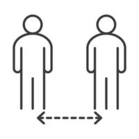 covid 19 coronavirus social distancing people keeping distance for infection risk outbreak spreading vector line style icon