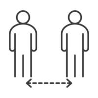 covid 19 coronavirus social distancing people keeping distance for infection risk outbreak spreading vector line style icon