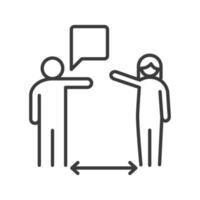 covid 19 coronavirus social distancing keep the 2 meter distance prevent outbreak spreading vector line style icon