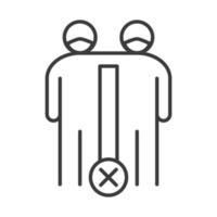 covid 19 coronavirus social distancing prevention avoid hugging outbreak spreading vector line style icon