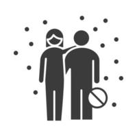 covid 19 coronavirus social distancing keeping distance for infection risk and disease outbreak spreading vector silhouette style icon