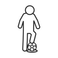 personaje de jugador de fútbol y liga de pelota icono de estilo de línea de torneo de deportes recreativos vector