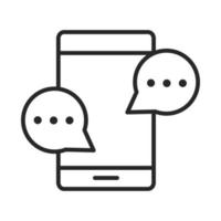 mobile phone or smartphone speech bubble chat electronic technology device line style icon vector