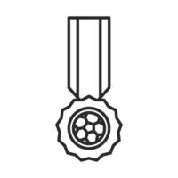 juego de fútbol medalla cinta premio liga torneo de deportes recreativos icono de estilo de línea vector