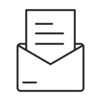 mensaje de correo electrónico carta sobre icono de estilo de línea de mensajería vector