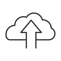 cloud computing upload data server line style icon vector