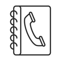 icono de estilo de línea de teléfono de contacto de libreta de direcciones vector