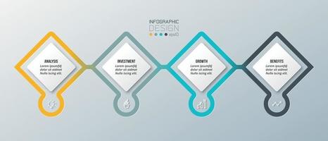 plantilla de infografía de concepto de negocio con opción vector