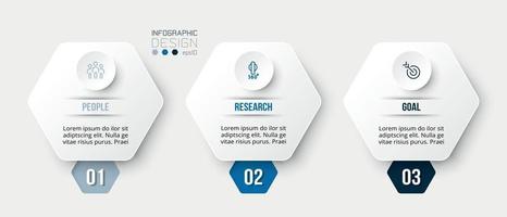 Infographic business template with step or option design vector