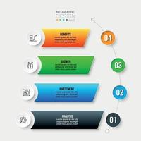 Plantilla de infografía de flujo de trabajo de proceso de 4 pasos vector