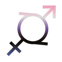 heterosexual gender symbol of sexual orientation gradient style icon vector