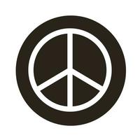 peace symbol block style icon vector