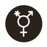 símbolo de género del icono de estilo de bloque de orientación sexual vector