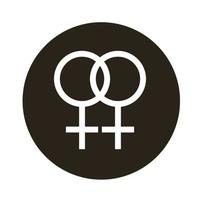 lesbian gender symbol of sexual orientation block style icon vector