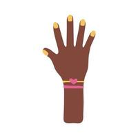 mano femenina negra protestando icono de estilo plano vector