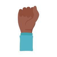 black fist protesting flat style vector