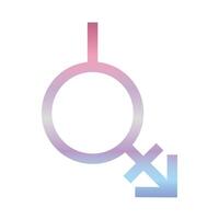 androgyne gender symbol of sexual orientation gradient style icon vector