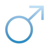 símbolo de género masculino del icono de estilo degradado de orientación sexual vector