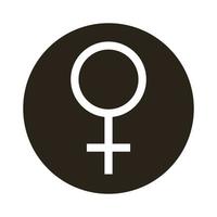 female gender symbol of sexual orientation block style icon vector