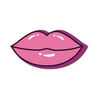línea de jerga de labios femeninos sexy e icono de estilo de relleno vector