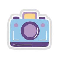 icono de estilo plano de etiqueta fotográfica de cámara vector