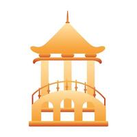 chinese tower columns structure icon vector