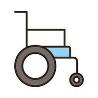 wheelchair disable line and fill style icon vector