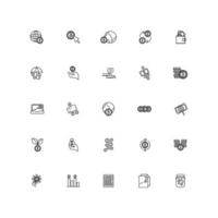 bundle of saving set line style icons vector