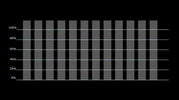 barra del grafico sei colori e visualizzazione dell'animazione crescono o aumentano la tendenza e il radar sulla barra in alto video