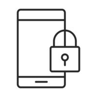 mobile phone or smartphone security electronic technology device line style icon vector