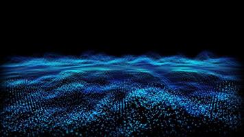 futuriste abstrait océan sombre forme d'onde son audio musique oscillation ou visualisation vague technologie surface numérique video