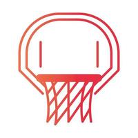 basketball game hoop and net equipment recreation sport gradient style icon vector