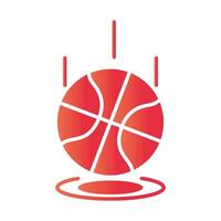 basketball game bouncing ball recreation sport gradient style icon vector