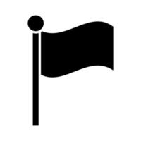 flag in pole insignia silhouette style icon vector