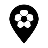 soccer game pointer location with ball league recreational sports tournament silhouette style icon vector