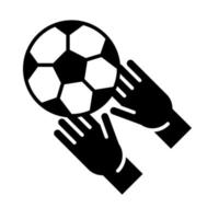 juego de fútbol pelota y guantes equipo liga torneo de deportes recreativos silueta estilo icono vector